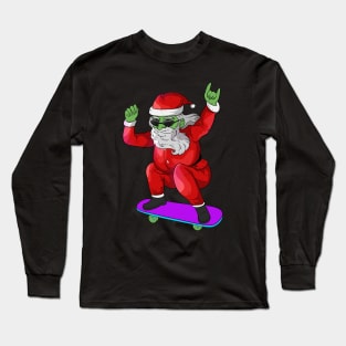 Creepy Skateboarding Santa Zombie Long Sleeve T-Shirt